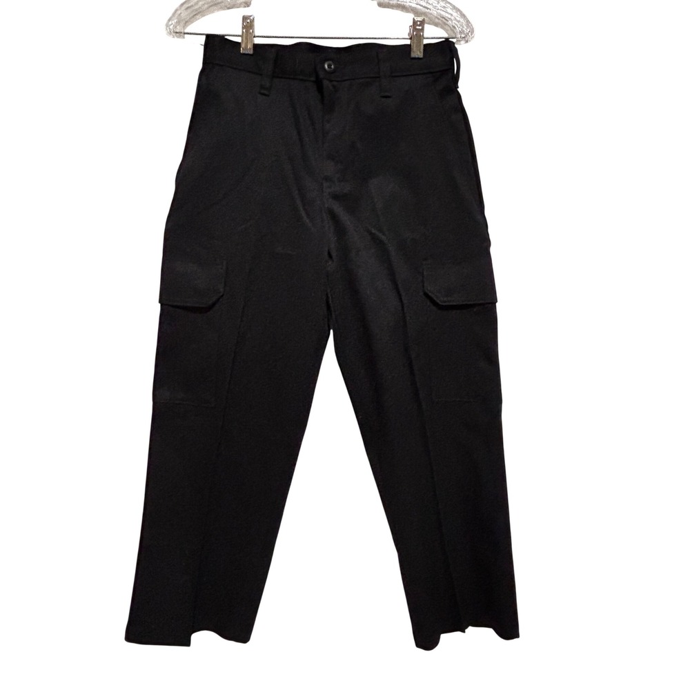 New Cintas Comfort Flex Black Cargo Work Pants Straight Leg Short Utility 26x24